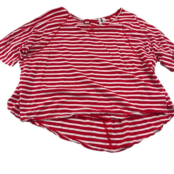 Cato Active Red & White Striped Womens Plus Size Top 18/20W short sleeves knit - Picture 1 of 5